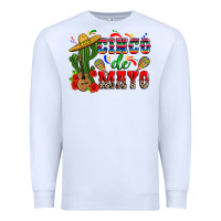 White cinco de mayo cactus Premium Sweatshirt - Zillion Design Studio