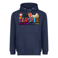 Navy this teacher wears her heart on her sleeve Heavyweight Hoodie - Zillion Design Studio