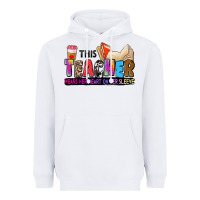 White this teacher wears her heart on her sleeve Heavyweight Hoodie - Zillion Design Studio