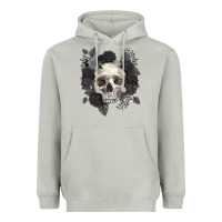 Moon Dust Floral skull Heavyweight Hoodie - RanaPortraitStore