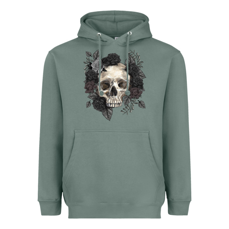 Floral Skull Heavyweight Hoodie by RanaPortraitStore | Teevron