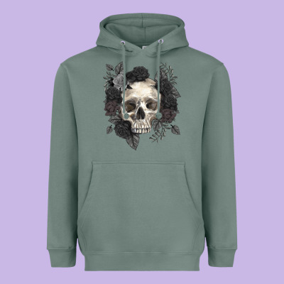 Heavyweight Hoodie Floral skull