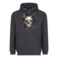 Smoke Floral skull Heavyweight Hoodie - RanaPortraitStore