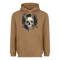 Toasted Coconut Floral skull Heavyweight Hoodie - RanaPortraitStore