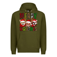 Army Green merry woofmas dogs Premium Hoodie - Jasminsmagicworld