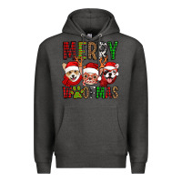 Charcoal Heather merry woofmas dogs Premium Hoodie - Jasminsmagicworld