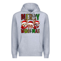Heather Grey merry woofmas dogs Premium Hoodie - Jasminsmagicworld
