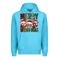 Ocean Blue merry woofmas dogs Premium Hoodie - Jasminsmagicworld