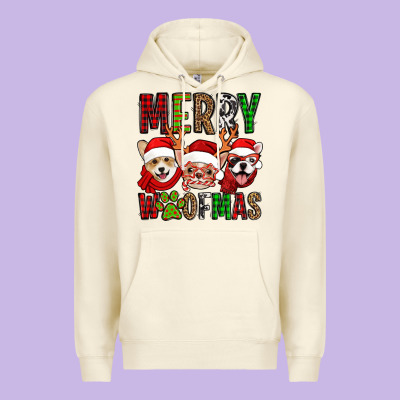 Merry Woofmas Dogs Premium Hoodie Designed By Jasminsmagicworld