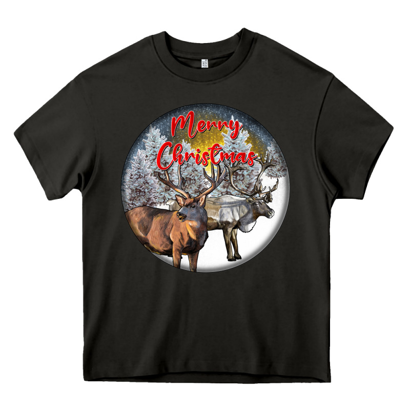 Mule Buck Deer Christmas Heavy Core Tee by LillyAllenDesigns | Teevron