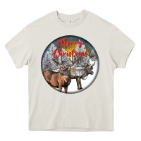 Cream mule buck deer christmas Heavy Core Tee - LillyAllenDesigns