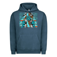 Pigment Midnight Navy cross gemstone background Urban Hoodie - AdoDesignShop