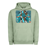 Pigment Oil Green cross gemstone background Urban Hoodie - AdoDesignShop