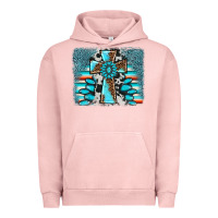 Pigment Salmon cross gemstone background Urban Hoodie - AdoDesignShop