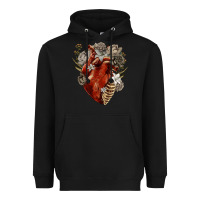 Black Flower anatomical heart Heavyweight Hoodie - RanaPortraitStore