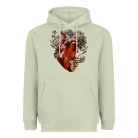 Matcha Flower anatomical heart Heavyweight Hoodie - RanaPortraitStore