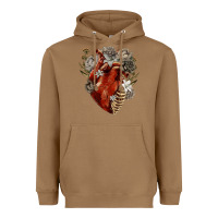 Toasted Coconut Flower anatomical heart Heavyweight Hoodie - RanaPortraitStore