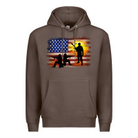 Coffee american flag soldier sunset Premium Hoodie - JahusDesignShop