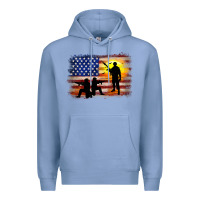 Colony Blue american flag soldier sunset Premium Hoodie - JahusDesignShop