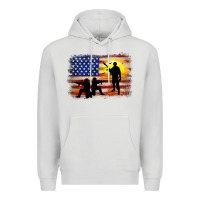 Dove Grey american flag soldier sunset Premium Hoodie - JahusDesignShop