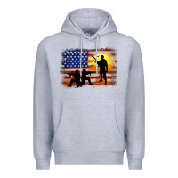 Heather Grey american flag soldier sunset Premium Hoodie - JahusDesignShop