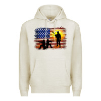 Oatmeal Heather american flag soldier sunset Premium Hoodie - JahusDesignShop