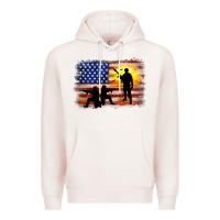 Pale Pink american flag soldier sunset Premium Hoodie - JahusDesignShop