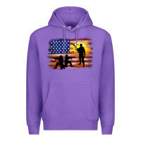 Purple american flag soldier sunset Premium Hoodie - JahusDesignShop