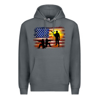 Rock american flag soldier sunset Premium Hoodie - JahusDesignShop
