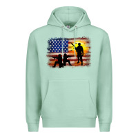 Seafoam american flag soldier sunset Premium Hoodie - JahusDesignShop