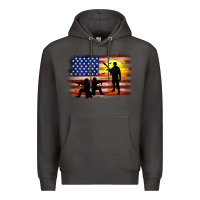 Smoke american flag soldier sunset Premium Hoodie - JahusDesignShop