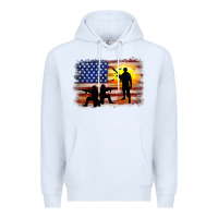 White american flag soldier sunset Premium Hoodie - JahusDesignShop