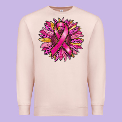 Breast Cancer Sunflower Premium Sweatshirt Designed By Ranaportraitstore