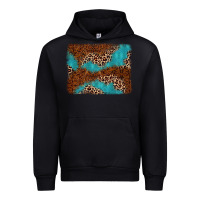 Black turquoise glitter leopard background Urban Hoodie - AdoDesignShop