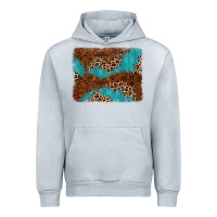 Heather Grey turquoise glitter leopard background Urban Hoodie - AdoDesignShop
