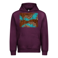 Mauve Wine turquoise glitter leopard background Urban Hoodie - AdoDesignShop