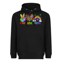 Black peace love pride Heavyweight Hoodie - Zillion Design Studio