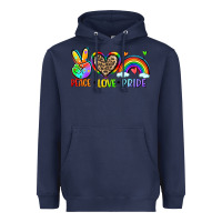 Navy peace love pride Heavyweight Hoodie - Zillion Design Studio