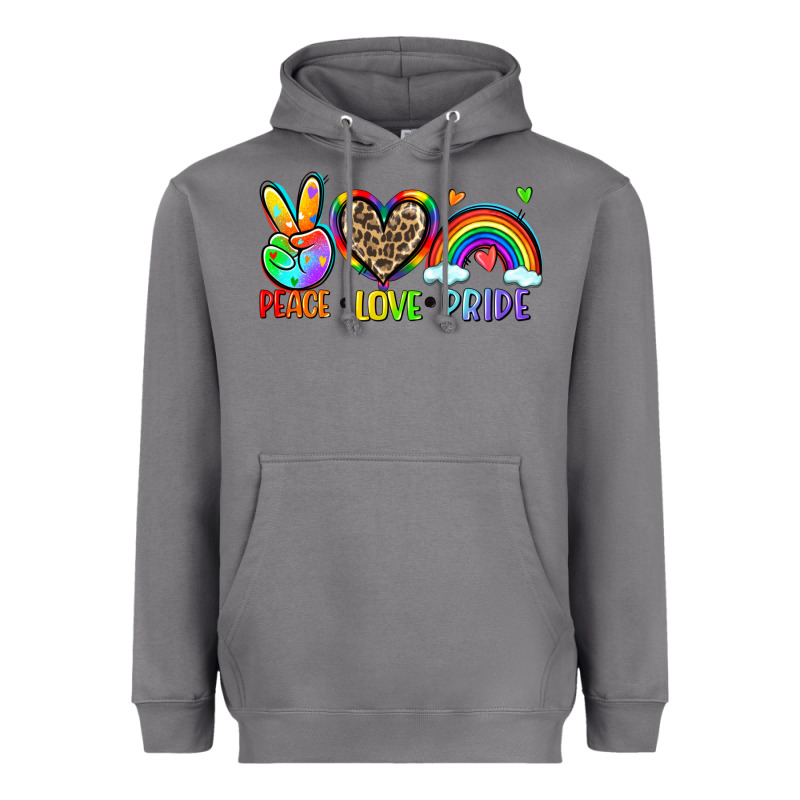Peace Love Pride Heavyweight Hoodie by Zillion Design Studio | Teevron