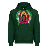 Forest Green mexican flag wings our lady of guadalupe Urban Hoodie - Artiststas
