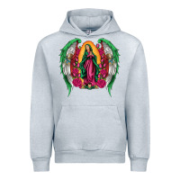Heather Grey mexican flag wings our lady of guadalupe Urban Hoodie - Artiststas