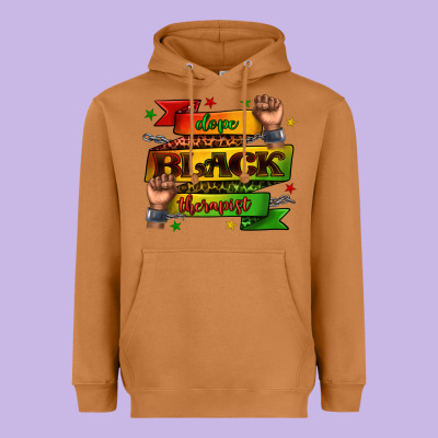 Heavyweight Hoodie dope black therapist juneteenth