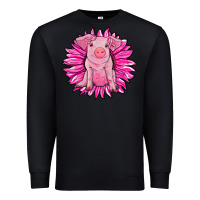 Black pink sunflower pig Premium Sweatshirt - RanaPortraitStore