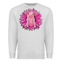 Dove Grey pink sunflower pig Premium Sweatshirt - RanaPortraitStore