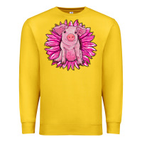 Lemon pink sunflower pig Premium Sweatshirt - RanaPortraitStore