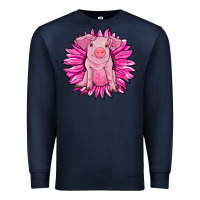 Navy pink sunflower pig Premium Sweatshirt - RanaPortraitStore