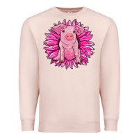 Pale Pink pink sunflower pig Premium Sweatshirt - RanaPortraitStore