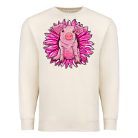 Sandshell pink sunflower pig Premium Sweatshirt - RanaPortraitStore