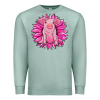 Seafoam pink sunflower pig Premium Sweatshirt - RanaPortraitStore