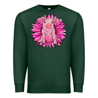 Sports Green pink sunflower pig Premium Sweatshirt - RanaPortraitStore
